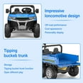 thumbnail image 6 of Lumiparty 24V Electric Powered Ride-on Dump Truck for Kids, 2-Seater Child Toy Truck with 6 Wheels 4WD, Remote Control, Parent Control & Music, Blue, 6 of 9
