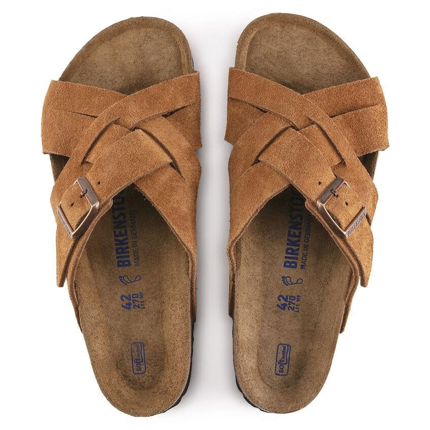 Birkenstock Women's Soft Footbed Suede Cross-Strap Sandals, Adjustable, Mink