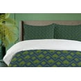 thumbnail image 4 of Ambesonne Wave Duvet Cover Set, Zigzags Vibrant Abstract Art, 2-Calking, Indigo Apple Green, 4 of 7