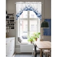 thumbnail image 4 of Blue Blooms Floral Swag Valances for Windows, Small Curtains Drapes, Farmhouse Spring Flowers Botanical Kitchen Window Curtains Over Sink Window Treatment Valance for Bedroom/Bathroom 56"x36", 4 of 5