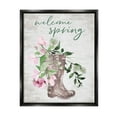 thumbnail image 3 of Welcome Spring Seasonal Rain Boots Flower Arrangement Black Floating Frame Canvas Art, 25 x 31, Made In USA, 3 of 5