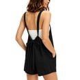 thumbnail image 3 of Pounoo Womens Rompers Sleeveless Back Tie Relaxed Fit Jumpsuits Vacation Daily Lightweight Bottoms, 3 of 9