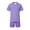 Purple H, variant on IFNWSV Girls Athletic Sets 2 Piece Short Sleeve Round Neck Thin and Breathable Top and Shorts with Pocket Set Blue 8-10 Years