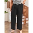 thumbnail image 5 of SHEWIN Womens Plus Size Pants Wide Leg Palazzo Pants Elasticized Back Waist Pleated Casual Work Trouser with Pockets 1X-5X, 5 of 10