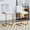 2White,Gold, variant on TesNus Bar Stools Set of 2 Black Faux Leather Modern C-Shaped Chrome Legs for Kitchen