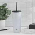 thumbnail image 6 of JoyJolt Vacuum Insulated Tumbler with Flip Lid and Straw - 20 oz - White, 6 of 8