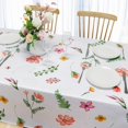thumbnail image 4 of Flowers Tablecloth Waterproof Spring Summer Green Leaves Tablecloth Rectangle Indoor Outdoor Table Cloth Floral Stain Resistant Table Covers for Kitchen Picnic Patio 60"x84", 4 of 6