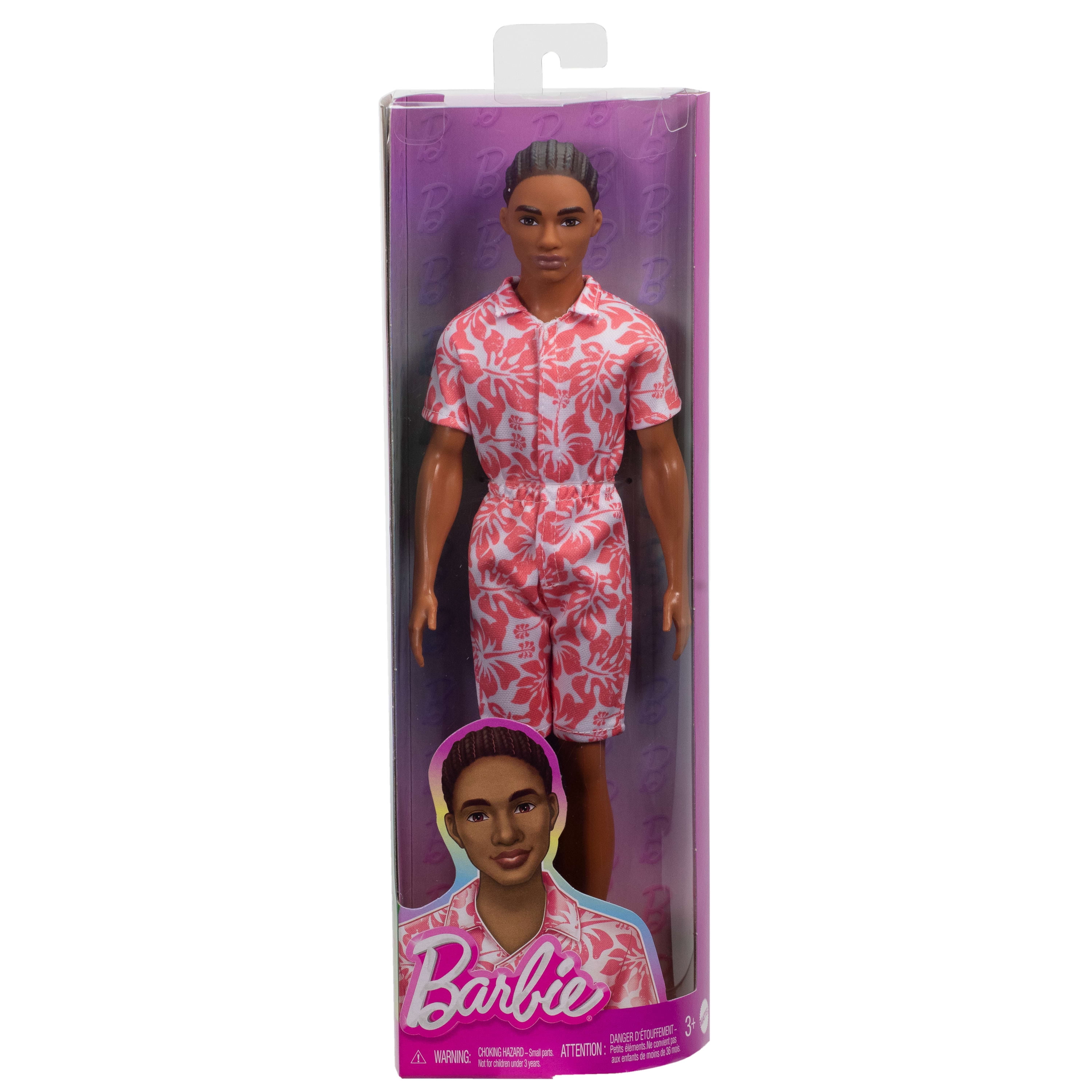 Barbie Fashionistas Ken Doll 235 in Hawaiian Print Jumpsuit with Green Sandals, Brown Hair