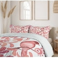 thumbnail image 6 of Ambesonne Watercolor Duvet Cover Set, Bird on Branch, 2-Calking, Coral Dried Rose White, 6 of 7