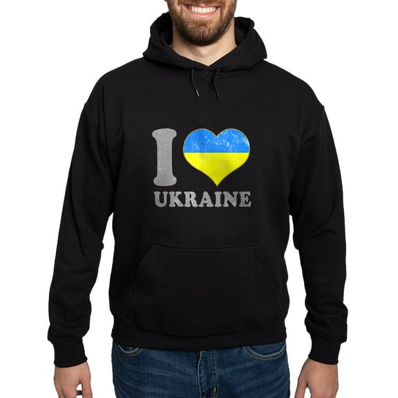 CafePress - I Love Ukraine Native Ukrainian Flag Sweatshirt - Pullover Hoodie, Classic, Comfortable Hooded Sweatshirt