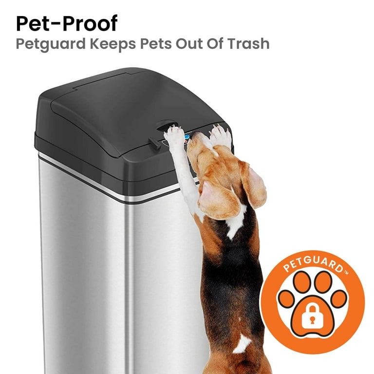 iTouchless 13-Gallon Semi-Round Trash Can 