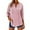 Pink, variant on Plaid Shirts for Women 3/4 Length Sleeve Tops Gingham Button V Neck Blouses Business Casual Outfits Loose Fit