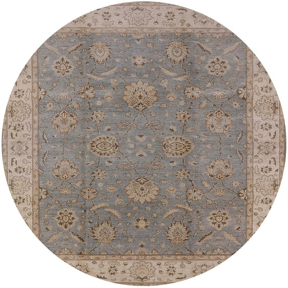 Ahgly Company Machine Washable Indoor Round Industrial Modern Puce Purple Area Rugs, 7' Round