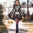 thumbnail image 2 of Halloween Dresses For Women Adult Skeleton Dress Comfy Easy Onesie Jumpsuit With Cozy Hooded, 2 of 7