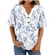 thumbnail image 4 of Camisetas de Cuello en V Mujeres de Moda Y Cómodo Botón Casual V-Cuello Camiseta Suelta Y Elástica No Posicionamiento Impresión Mujer Camisetas Casual, 4 of 6