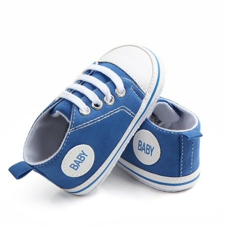 

Franhais Baby Canvas Shoes Soft Sole First Walkers Sneaker Infant Lace-up Anti-slip Flat Shoes