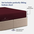 thumbnail image 7 of 4 Piece Sheet Set 100% Egyptian Cotton Bed Sheets 1000 Thread Count Luxury Hotel Quality Sheet Set Italian Finish Premium Sheets Long Staple Fits Up to 18 Inch Deep Pocket ( Wine,King ), 7 of 7