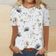thumbnail image 2 of Blusas para las Mujeres Casual Impreso Cuello Redondo Manga Corta Camiseta Top, Tops Cortos para las Mujeres Primavera Verano, 2 of 8