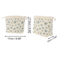 thumbnail image 2 of Unique Bargains 1 Pc Quilting Drawstring Makeup Bag Dark Beige Blue Polyester, 2 of 6