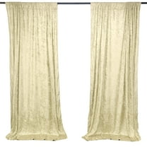 AK TRADING CO. 10 feet x 10 feet Lush Velvet Backdrop Drapes Curtains Panels with Rod Pockets - Wedding Ceremony Party Home Window Decorations - Ivory