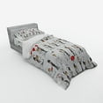 thumbnail image 2 of Ambesonne Cartoon Bedding Set 3 Pcs, Couple on Clouds, Twin XL, Red Mint Green Grey, 2 of 2