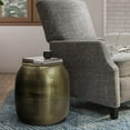thumbnail image 2 of SIMPLIHOME Griffen Contemporary 19 inch Wide Metal Storage Accent Side Table in Antique Gold, Fully Assembled, End, Bedside Table and Nightstand, for the Living Room and Bedroom, 2 of 2