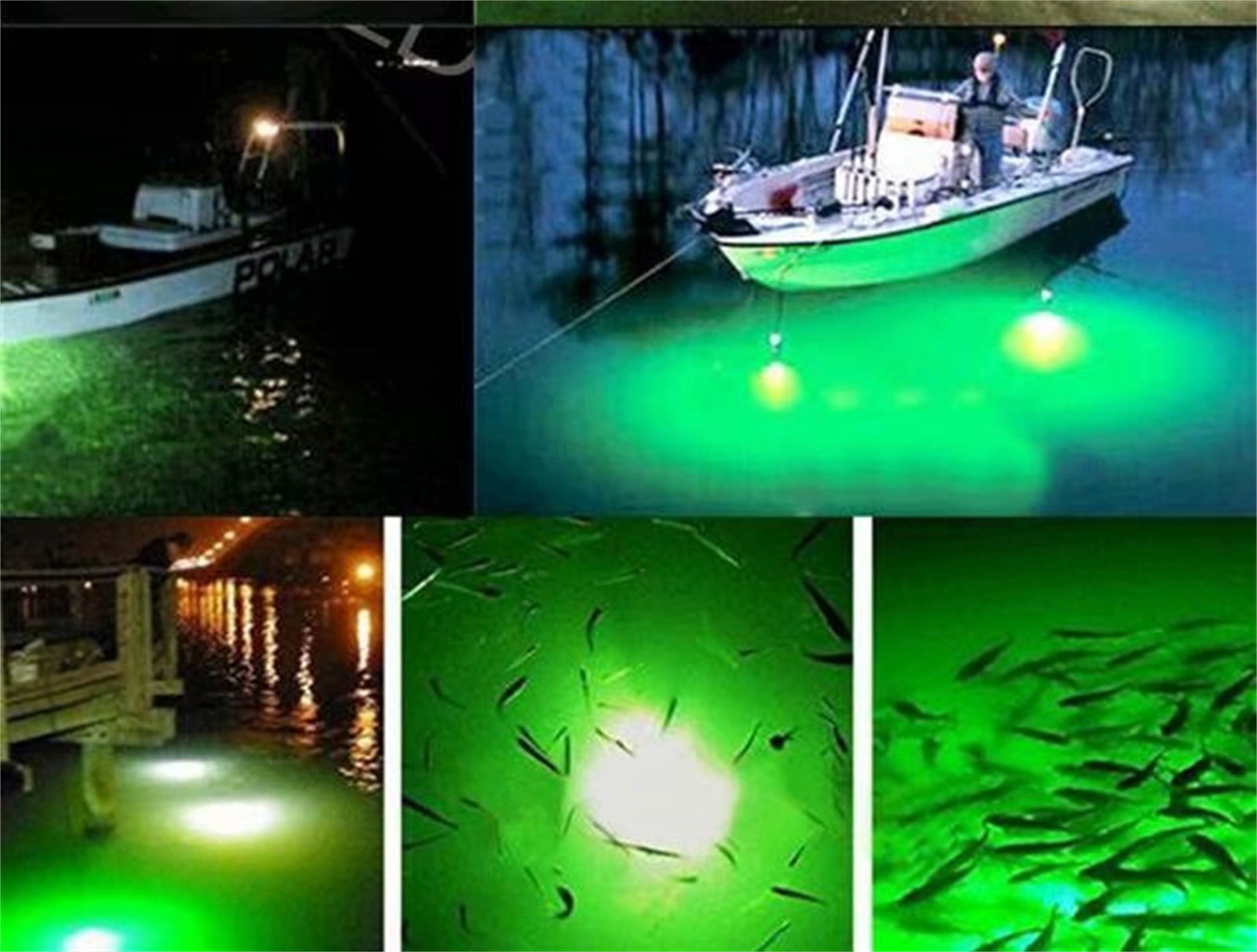 Cuhas 12V LED Green Underwater Submersible Night Fishing Light Crappie Shad  Squid 