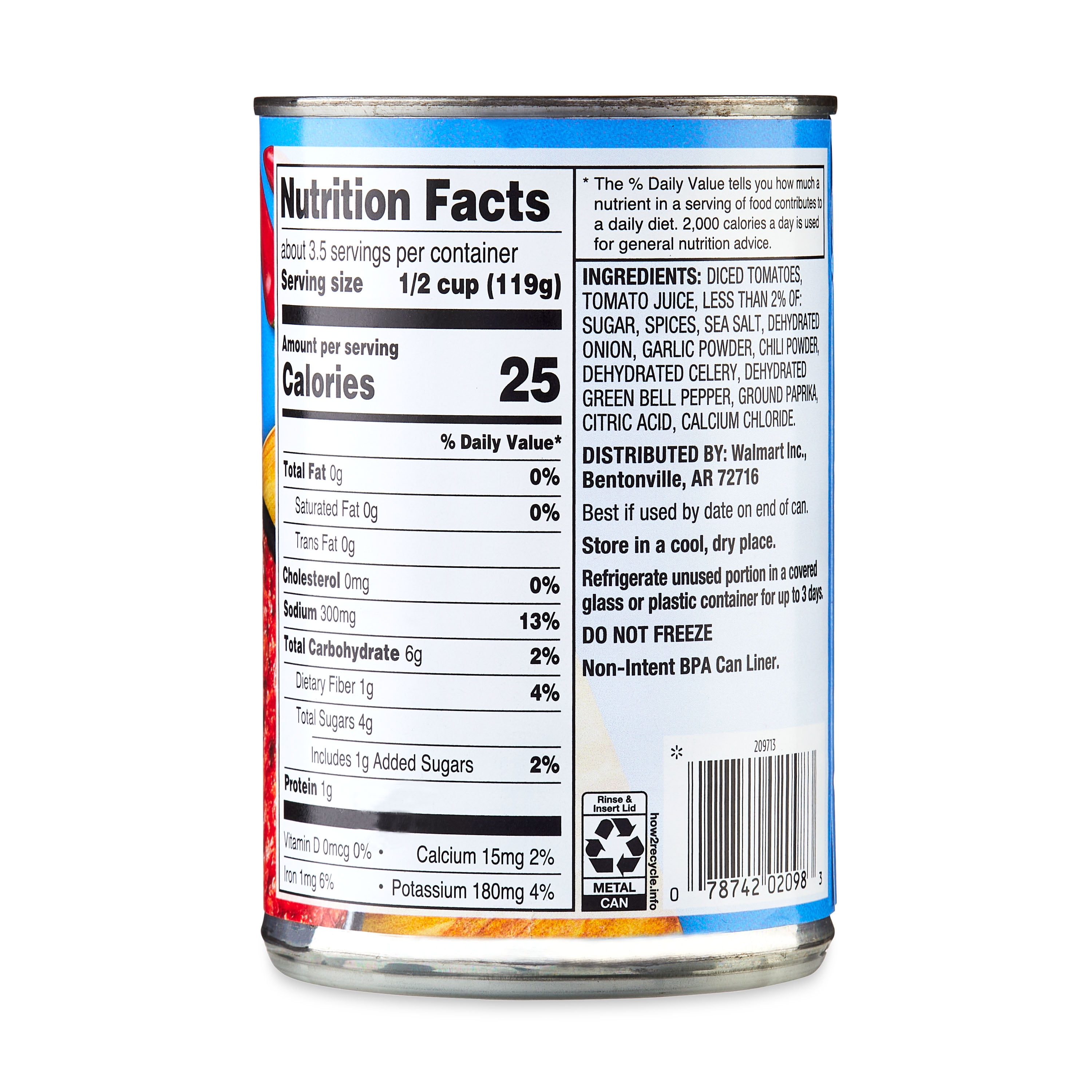 (6 pack) Great Value Chili Ready Diced Tomatoes, 14.5 oz