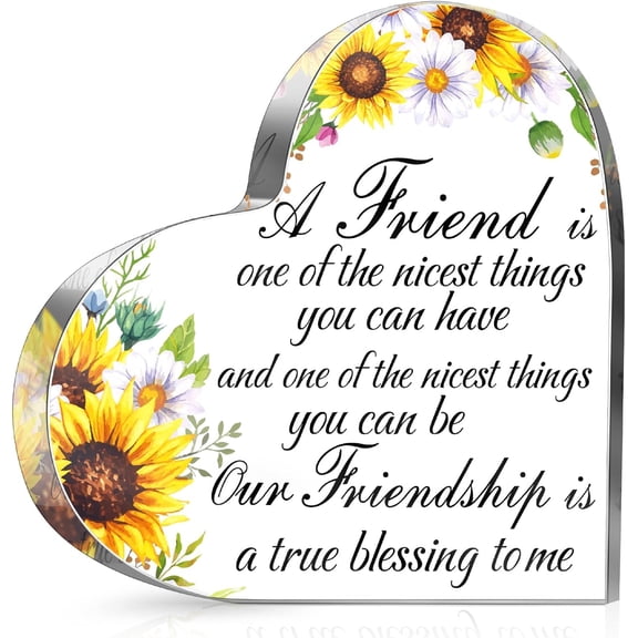 Friends Gifts for Women Friendship Bestie Plaque for Female Best Sunflower Flower Sister Gift Christmas Birthday Thank You Gift for Women Acrylic Friendship (Sunflower)
