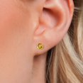 thumbnail image 3 of Gem Stone King 14K White Gold Yellow Citrine Stud Earrings for Women Men (0.90 Cttw, Gemstone Birthstone, Round 5MM), 3 of 6