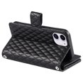 thumbnail image 4 of SaniMore for iPhone 11 PU Leather Case, 3D Lattice Pattern for Girls Card Slots Zipper Purse Glitter Magnetic Clasp Flip Kicstand [Hand Rope] Full Protection Shockproof for Apple iPhone 11, Black, 4 of 16