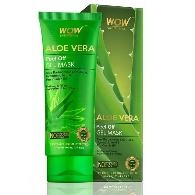 Wow Skin Science Masque Gel Pelable à l'Aloès avec Acide Hyaluronique et Pro-Vitamine B5, 100 ml