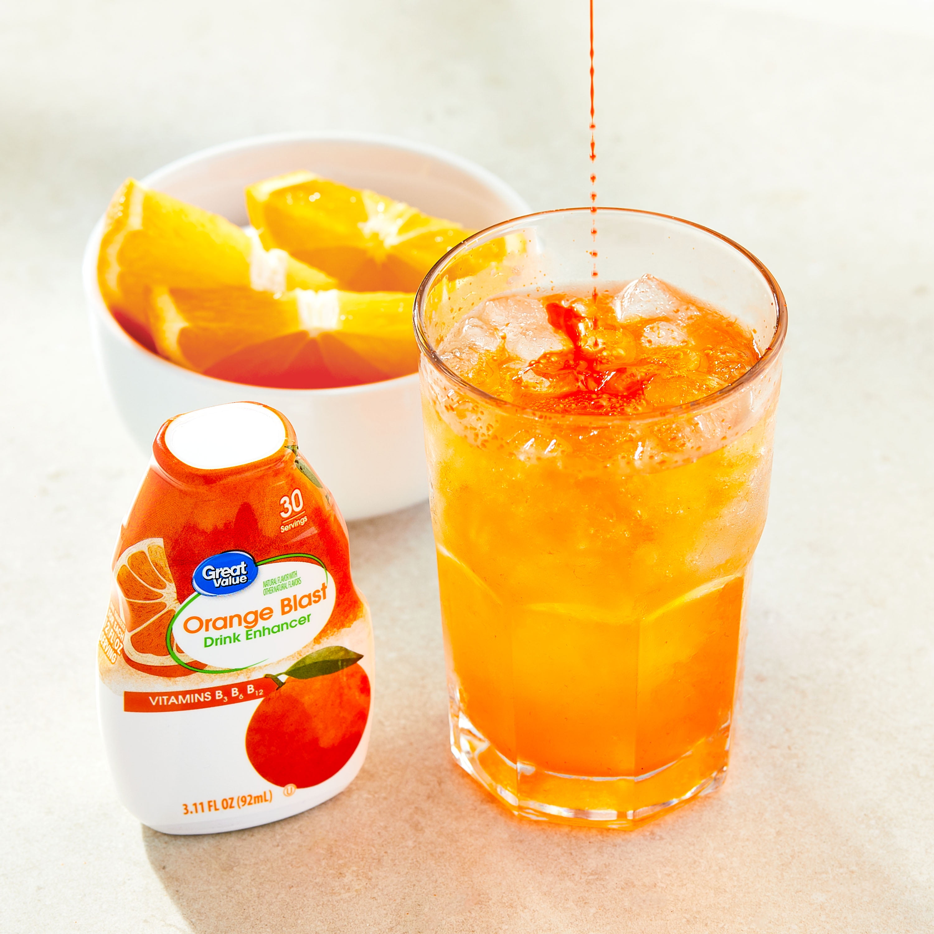 Great Value Orange Blast Water Drink Enhancer, 3.11 fl oz Bottle