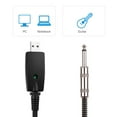 thumbnail image 4 of USB Guitar Andio Cable USB Male Interface to 6.35mm (1/4inch) Mono Electric Guitar Connection Cable Professional Guitar to PC USB Link Recording Cable Compatible with Windows / MacOS- Supports Both 44, 4 of 6