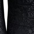 thumbnail image 5 of Mens 2 Piece Floral Jacquard Dress Suit Set 1 Button Print Dinner Jacket Pants-Black, 5 of 8
