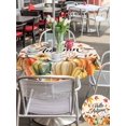 thumbnail image 4 of Outdoor Tablecloth with Umbrella Hole and Zipper, Hello Autumn Round Table Cloth 54 Inch Waterproof Tablecloth, Fall Pumpkins Thanksgiving Maple Leaf Picnic Table Cover for Patio Camping, 4 of 7