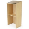 thumbnail image 1 of Full Floor Lectern, Restaurant Podium Stand with Middle Storage Shelf, 23"w x 45"h x 14.75"d - MDF with Natural Maple Finish (LCTKDMP), 1 of 1