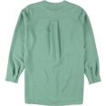 thumbnail image 2 of Alfani Womens Solid Button Up Shirt green S, 2 of 2