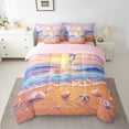 thumbnail image 2 of Erosebridal Ocean Beach Bedding Sets Twin Size,Dolphin Starfish Comforter Sets with Sheets,Sea Animal Bed in a Bag Twin size,Breathable Sunset Room Decor,Reversible,7-Piece, 2 of 6