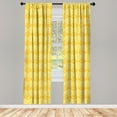 thumbnail image 3 of Ambesonne Abstract Curtains, Romantic Rose Pattern, Pair of 28"x84", Marigold Yellow White, 3 of 5