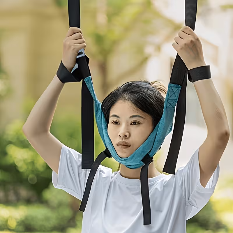 Over-Door Cervical Neck Traction Device, Portable Home Neck Stretcher, Physical Therapy Aid