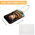 thumbnail image 5 of Monkey Luggage Tag, Travel Tags, Handbag Tag - Square PU Leather 2 Pack with Privacy Cover and Stainless Steel Ring - Suitable for Travel, Backpack, Handbag [Amazon Approved], 5 of 7