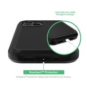 onn Rugged Phone Case with Holster for iPhone 17e / iPhone 16e / iPhone 15 / iPhone 14 / iPhone 13 - Black