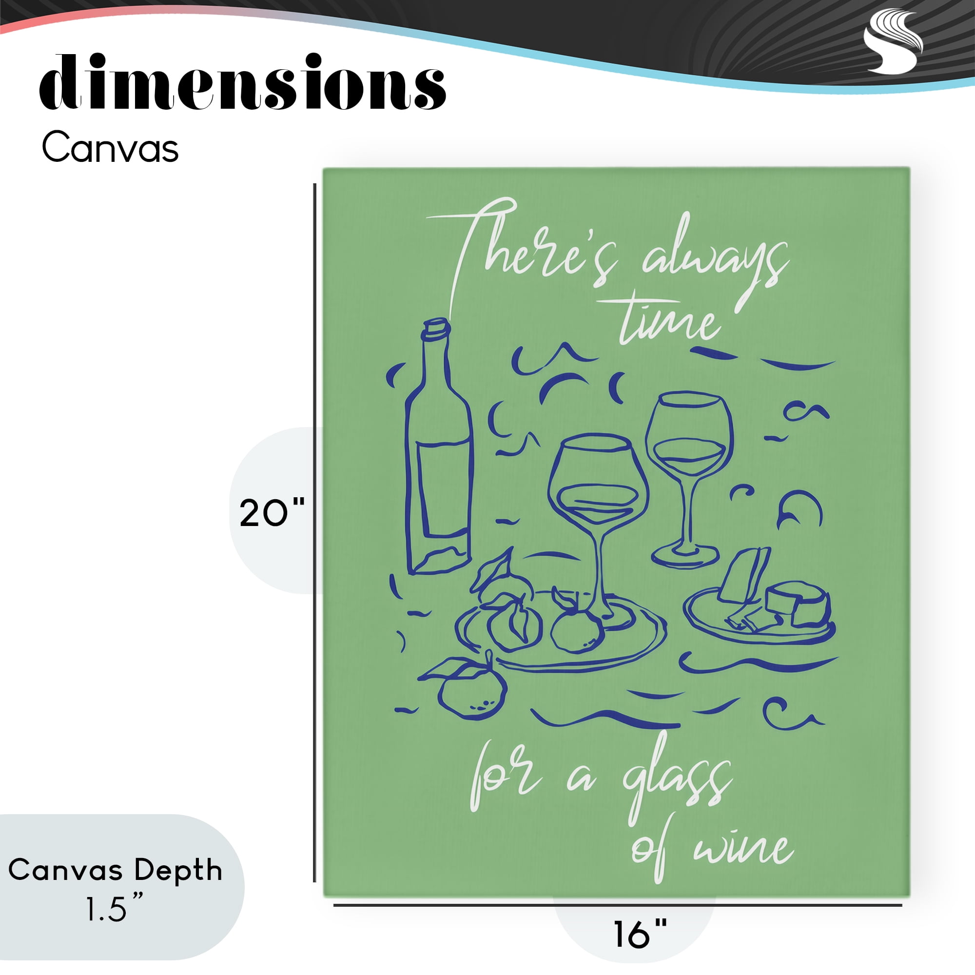 Stupell Industries Always Time For Glass Of Wine Canvas Wall Art, design by The Prints Vibe