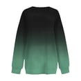 thumbnail image 5 of Pullovers Shirts Ladies Fall Loose Crewneck Long Sleeve Mitten- Cold Shoulder with Pocket Gradient Print Leisure Cotton Tunic Tops Top(Light Green,S), 5 of 5