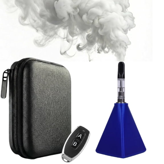 Blue Mini Handheld Fog Machine, USB Rechargeable Portable Smoke Maker with Wireless Remote & Carrying Case for Halloween, Photography, Cosplay & Stage Effects