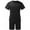 Black, variant on Pntutb Clearance Mens 2 Piece Casual O-Neck Short Sleeve Tee Shirts And Fit Sport Shorts Set