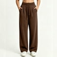 thumbnail image 3 of Horkkom Sweatpants Women Straight Leg Elastic Waist Drawstring Pants Soft Warm Casual Pants with Pockets, S-2XL, 3 of 4