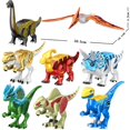 thumbnail image 5 of Figuras de dinosaurios de Jurassic Dino World t-rex, Carnotaurus, Pterosaur, animales, bloques de construcción, bloques de Velociraptor, MOC, juguetes para niños, 5 of 5