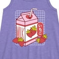 thumbnail image 2 of Instant Message - Strawberry Milk Graphic Sleeveless Aline Dress, 2 of 5